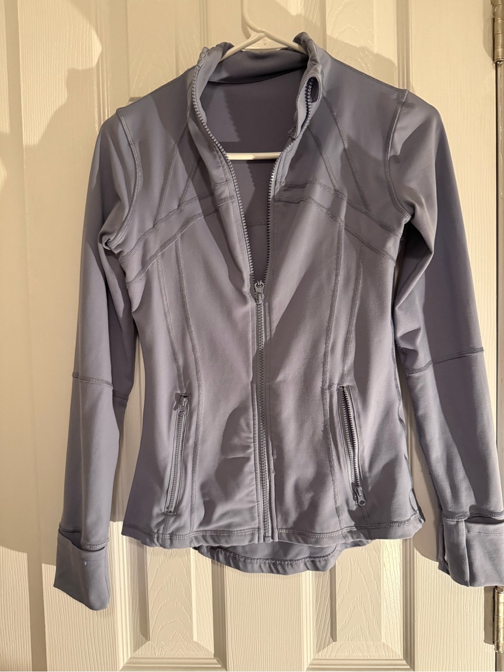 Women's Light Gray Zip-Up Utility Jacket